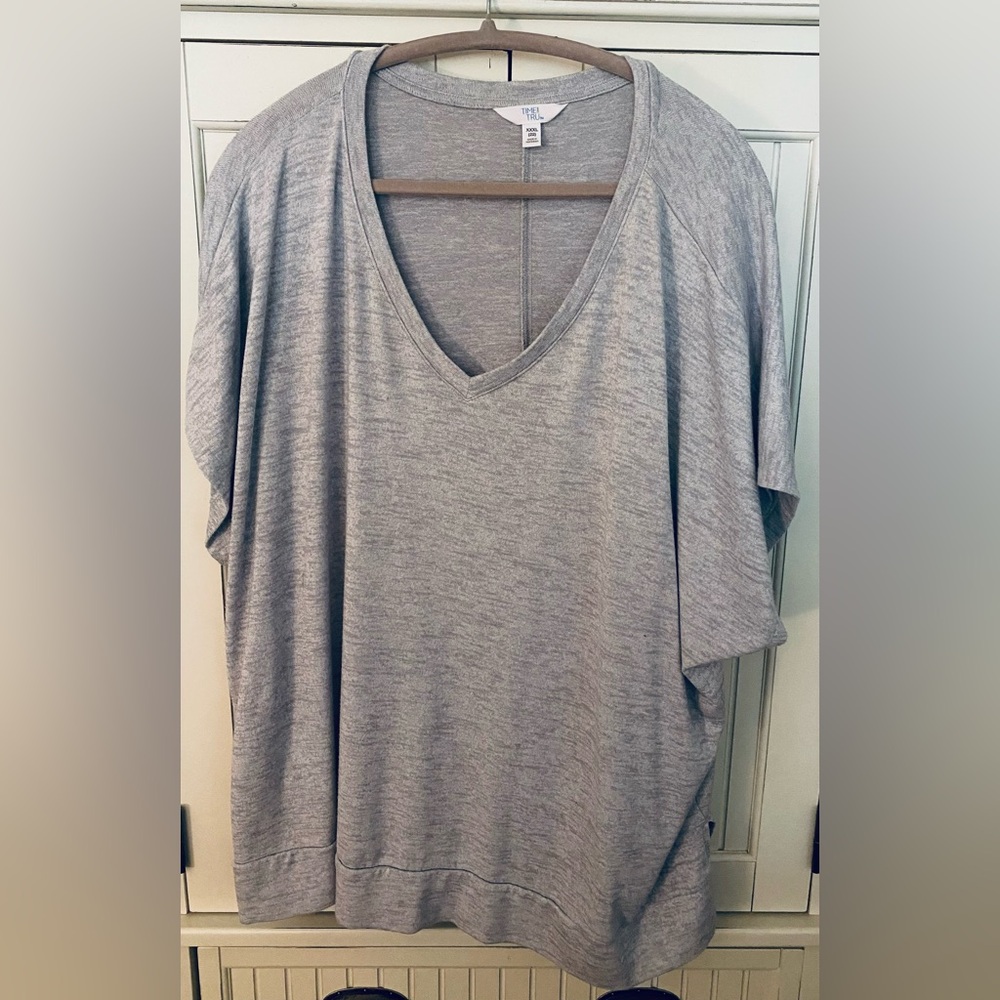 Time and Tru Gray V-Neck Sweater